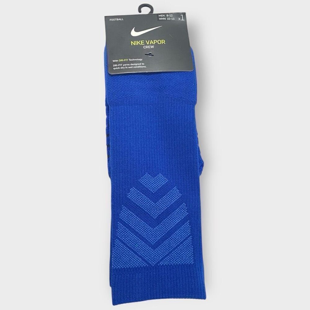 Nike Dri-Fit Vapor Crew Football Socks Size L SX5698-480 Royal Blue New